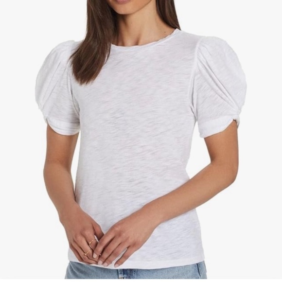 2/25 Goldie Lewinter Women Signature
Slub Mutton Sleeve Knot Tee Shirt Top Boho - Picture 1 of 5